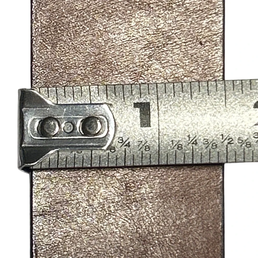 Gap Brown Leather Rhinestone Buckle Belt Womens Western USA Made Size M (28-35)